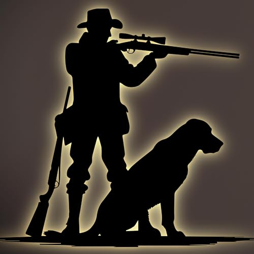 Namofactur LED Jäger Jagd Deko-Lampe - DIY MDF Holz Bausatz für Jagdverein I Männer Geschenke
