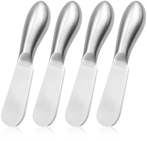 YapitHome 4 Pièces Couteau à Beurre en Acier Inoxydable,Tartineur à Beurre,Épandeur à Fromage pour Couper ou Tartiner Beurre,Fromage,Confiture