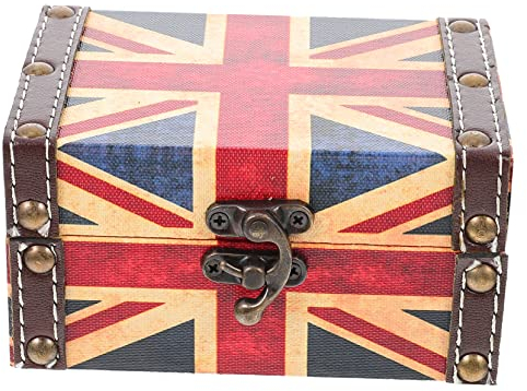 VINTORKY Retro-stil Schatzkiste Schmuckkästchen Aus Holz Dekorative Aufbewahrungsbox Für Ringe Halsketten Ohrringe Und Armbänder Mittelgroße Schmuckschatulle Für Schlafzimmer Und Wohnzimmer