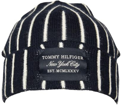 Tommy Hilfiger Herrenmütze Cap mit Umschlag und Logo aus Wollmischung Art. XM0XM02495, DW6 Space Blue, UNICA - ONE Size