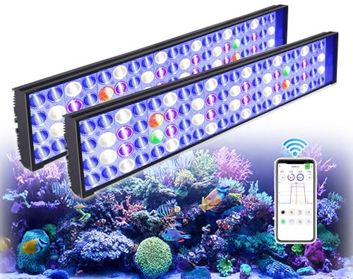 PopBloom Hertz54 intelligente App-Steuerung LED-Aquarienbeleuchtung led meerwasser Aquarium Beleuchtung Led Meerwasser aquarium lampe für 120cm 4ft 48inch (120W, für 110-150cm)
