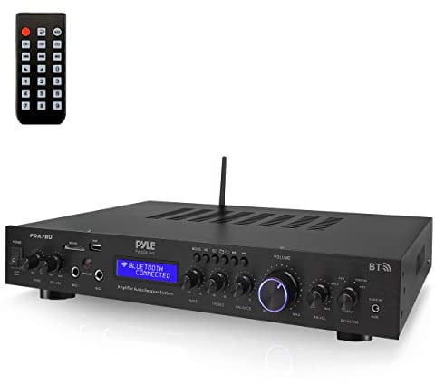 Pyle Verstärker, 200W HiFi Verstärker, Stereo Receiver- 5 Kanäle MP3/USB/SD/AUX/UKW-Radio, Bluetooth Empfänger, Amplifier, Streaming & Audio Verstärker- mit Surround-Lautsprecherausgang, Für Heimkino