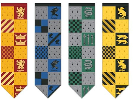 Conquest Journals Harry Potter kleine Hogwarts-Haus-Quidditch-Flaggen, Polyester, 20,3 x 73,6 cm, Gryffindor, Slytherin, Ravenclaw und Hufflepuff-Banner, Party- und Wanddekoration, offizielles