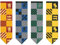 Conquest Journals Harry Potter kleine Hogwarts-Haus-Quidditch-Flaggen, Polyester, 20,3 x 73,6 cm, Gryffindor, Slytherin, Ravenclaw und Hufflepuff-Banner, Party- und Wanddekoration, offizielles