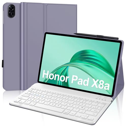 JADEMALL Clavier Honor Pad X8a 11 2024, AZERTY Français Clavier Bluetooth Détachable Magnétique pour Tablette Honor Pad x8a 11, Violet