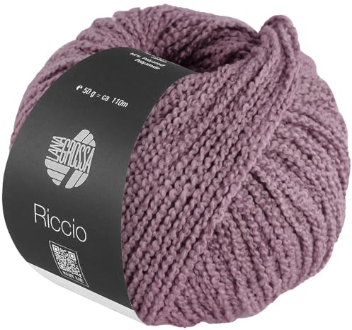 LANA GROSSA Riccio | Kuschelweiches, strukturiertes Garn aus Pima Baumwolle | Handstrickgarn aus 84% Baumwolle & 16% Polyamid | 50g Wolle zum Stricken & Häkeln | 110m Garn FB 22