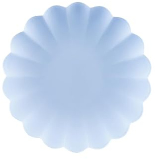 4 piatti di plastica a balze, 22 x 22 cm, azzurro, piatti riutilizzabili