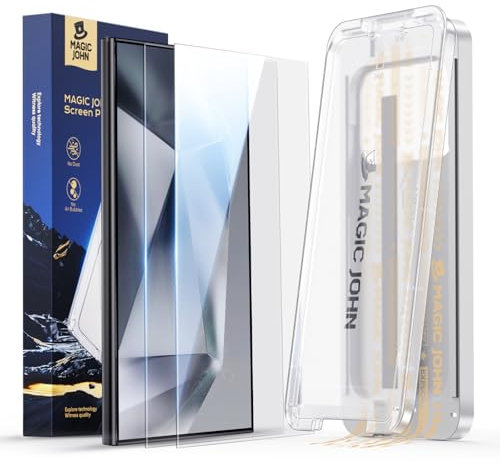 MAGIC JOHN für Samsung Galaxy S24 Ultra für Upgrade Bildschirmschutz (6,8 Zoll), mit einfachem Einfache Installation, HD Klar, Befestigungswerkzeug, Hüllenfreundlich, 2 Stück