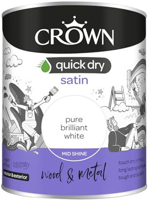 Crown Quick Dry Satin 750ml Pure Brilliant White