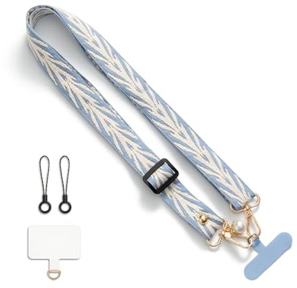CHUQING Handyband zum Umhängen Blau Handykette Universal Crossbody Strap Phone Lanyard Band Handyhülle Schlüsselband