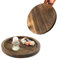 EazyBreezy 2 Pcs Wooden Serving Tray Rustic Decorative Tray Vintage Round Candle Holder Lightweight Centrepiece Platters for Coffee Table Home Decor Kitchen Countertop - 28.5cm
