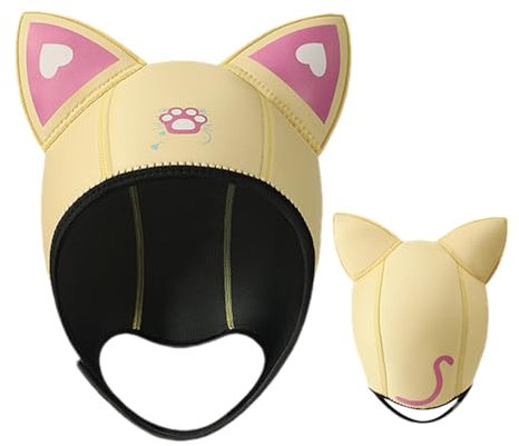 Neoprenanzug Kapuze – Katzenohren Tauchhaube, 3 mm Neoprenmütze | Tauchhaube für Damen und Kinder, Schnorcheln und Wassersport Zubehör