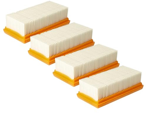 vhbw 4x Flachfaltenfilter kompatibel mit Heylo VC 30 H | VC 30 M Staubsauger - Motorkühlluftfilter