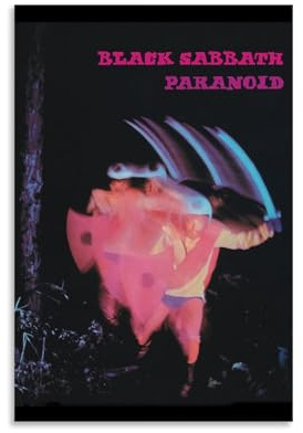 LIRAHRNNKA Black Sabbath Album, Paranoid, dekoratives ästhetisches Leinwandposter, Wandkunst, Dekor, Wohnzimmer, moderne Schlafzimmer-Dekoration, 30 x 45 cm, ungerahmter Stil