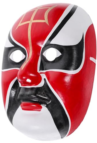 UKCOCO Masque Chinois De Théâtre Traditionnel Décoratif Masque Mural Décor Maison Accessoire Déguisement Chinois Pour Fête Halloween Unique Accroche Murale