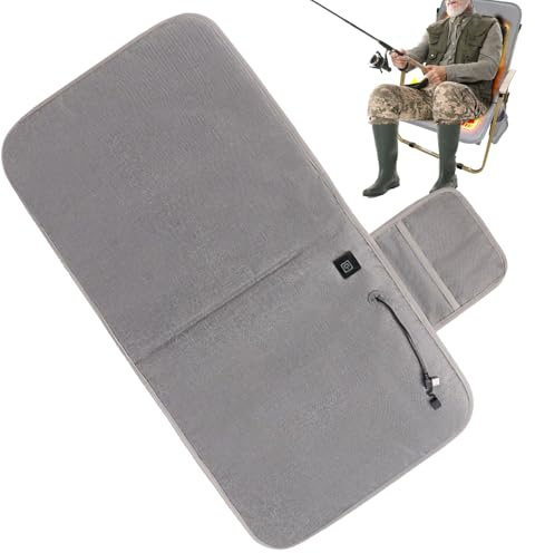 Del Sedile Heated - USB Heated Seat Cover with 3 Heat Settings and Auto Shutdown Portable Foldable, Chair Cover with Back, Pockets for Offices, Games Rooms, Living Room