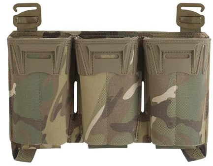 Tactical Multi-caliber Triple Mag Pouch 2Nd Layer Admin Extended Bag gor Plate Carrier Front Placard MOLLE Airsoft Gear(01 MC)