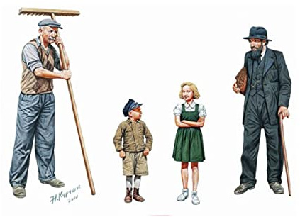 Masterbox 1:35 Scale Peasants Western Europe WWII Era Assembly Parts, 25 x 25 x 51 millimetres