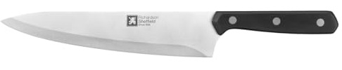 Richardson Sheffield Cucina Cook's Knife 20cm – Full Tang Martensitic Stainless Steel – Hollow Ground Blade – 3-Rivet Classic Handle – The Essential Kitchen Knife – Dishwasher Safe
