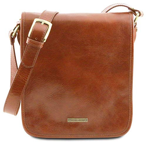 Tuscany Leather TL Messenger Umhängetasche aus Leder mit zwei Fächer