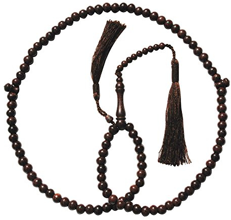 Tasbih Tamarindenbaum, 8 mm, 99 Perlen, Gebetskette mit 2 schönen Quasten, Holz