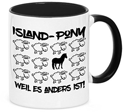 siviwonder Tasse Black Sheep - Island Pony - Pferde Pferd Fun Schaf Kaffeebecher