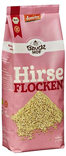 Bauckhof Bio Hirseflocken Vollkorn glutenfrei Demeter (6 x 475 gr)