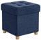 SONGMICS Sitzhocker mit Stauraum, kleine klappbare Sitzbank, 38 x 38 cm Fußbank, Aufbewahrungsbox, bis 300 kg belastbar, für Wohnzimmer Schlafzimmer Schlafsaal, mitternachtsblau LSF14IN