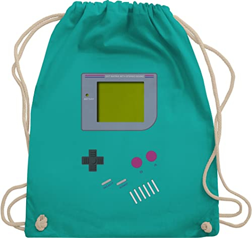 Shirtracer Turnbeutel Rucksack - Karneval & Fasching - Taschen - Gameboy | Nerds I 90s I 90iger I Fastnacht I Fasnacht I Fasnet - Unisize - Türkis - retro outfit karnevalsbeutel faschings 90 beutel