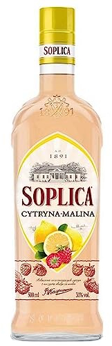SOPLICA - Polish Lemon & Raspberry Vodka - Natural Ingredients - For Shots & Cocktails - 28% Alcohol - 500 ml