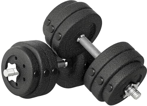 HOMCOM 20/30KG Adjustable Weights Dumbbells Set, Dumbbell Hand Weights | Home Office Gym, Body Fitness, Lifting Training, Black