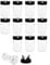OUKEYI 12 Pack-7 Oz Plastic Spice Jars,Durability Storage Spice Containers Bottles with Black Flapper Cap to Pour or Shaker/Sifter for Storing Spice,Herbs and Powders, BPA Free