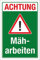 WERBEPUNKT. Schild Achtung Mäharbeiten Baustelle Gefahr Hinweis 3 mm Alu-Verbund 450 x 300 mm