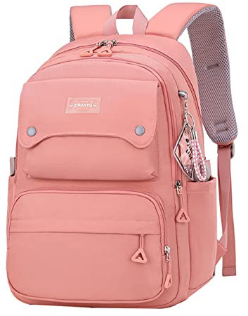 SellerFun Teen Girls Casual Backpack High Middle School Daypack Women Daily Travel Laptop Bag(A Pink,29 Liters)