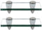 Randaco 2X Glasablage Glasregal, Glas Glasablage Klarglas mit Wandhalterung&8mm ESG Sicherheitsglas und Halterung, perfekt geeignet als Duschregal/Badablage für Bad, Küchen,Balkon (20x10x0.8 cm)