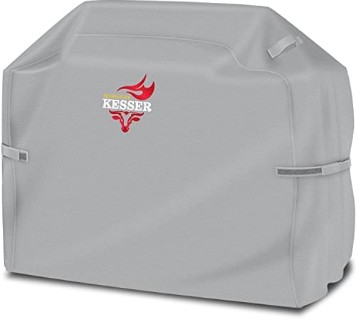 KESSER® BBQ Premium Housse de Barbecue Barbecue à gaz Couverture de Barbecue Couvercle résistant aux intempéries - pour barbecues Weber, Brinkmann, Housse de Protection, Gris, 132 x 66 x 109 cm