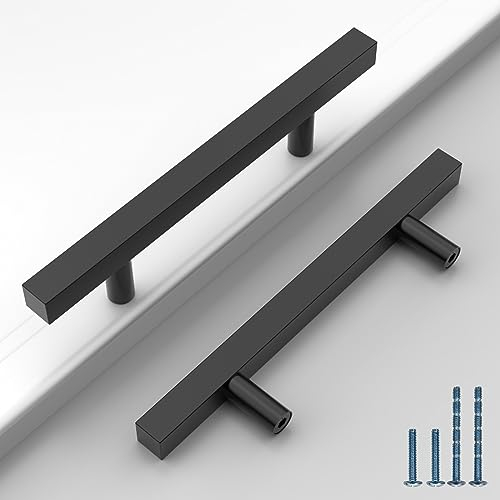 Astrée 10 Pack de 96mm Negro Tiradores de Cocina y Armarios en Acero Inoxidable para Muebles