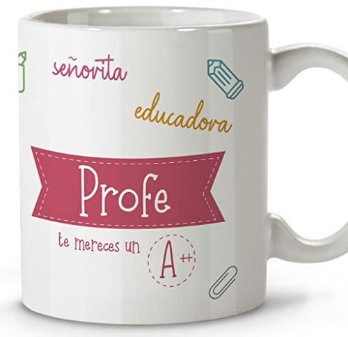 Cadeau pour enseignant. Mug professeur. Cadeaux originaux pour enseignants. Tasse en céramique. Différents motifs.