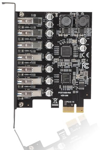 Dpofirs PCIe zu USB 7-Port-Erweiterungskarte, USB 3.2 GEN1, 7 externe Ports, Win XP, 7, 8, 10, 11, Linux