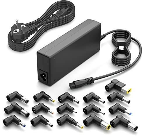 65W 90W Cargador Universal de portátil de Compatible con HP DELL Lenovo Acer ASUS Samsung Toshiba Sony Fujitsu Gateway Ultrabook Chromebook 15V 16V 18.5V 19V 19.5V 20V Cable de alimentación