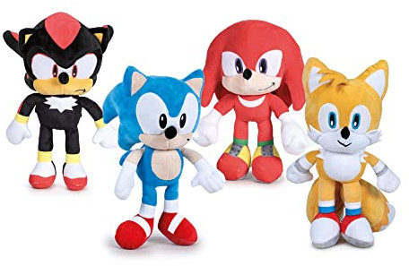 CARTOON Plüschtier Sonic und Freunde, Knuckles, Tails, Shadow, Sonic Plüschtier 30 cm, 4 Figuren, sortiert
