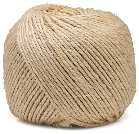 Corda Sisal Naturale 4 mm ±190 m Corda Giardino, Albero per Gatti, Fai da te, Imballaggio