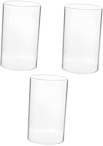 HOMSFOU 3 Stücke Für Säule Transparente Abdeckung Vase Home Hurrikane Kronleuchter Enden * cm Schornstein Buchse cm Lieferungen Schmelzende Zylindrische Ersatzzylinder Kerze Hochzeit