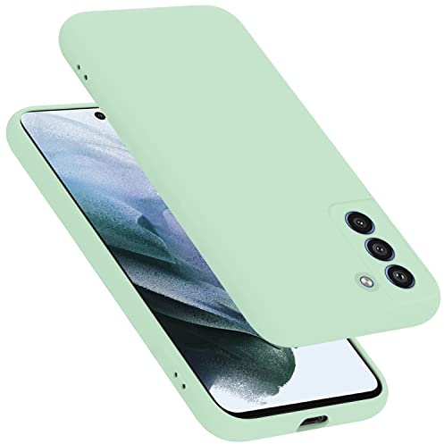 Cadorabo Hülle kompatibel mit Samsung Galaxy S21 FE Hülle Silikon Handyhülle für Galaxy S21 FE Case aus flüssigem Silikon- Kratzfeste und stoßfeste dünne TPU Schutzhülle - Liquid HELL GRÜN