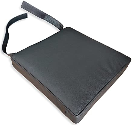 Quattro Meble Schwarzes Echtleder Stuhlkissen mit Klettverschluss Lederkissen Sitzpolster fur Sessel Stuhle Echt Leder Kissen Sitzauflage Auflage Model 2PM (B47 x T47 cm)