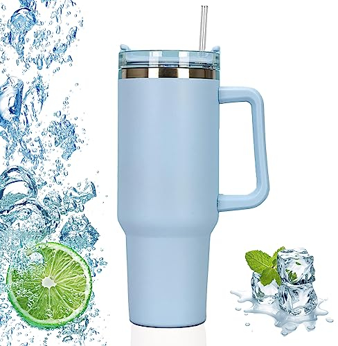 Doppelwandiger Edelstahl Thermobecher mit Strohhalm,Vakuum Isolierbecher Becher,Edelstahl Kaffeebecher mit Deckel,Kaffeetasse für Heißer und Kalter Getränke,Reisebecher Thermobecher Kaffee für Auto