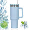 Tasse à Café Acier Inoxydable,Double Isolée Tasse Isotherme,Gobelet isotherme en acier inoxydable avec couvercle et paille,Tasse Isotherme Voyage sous vide pour Café Chaud et Froid, sans BPA (Bleu)
