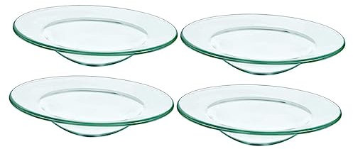 4 Pcs Chauffe Cire: Plateau Bougie Transparent Plateau Chauffe-Parfum Circulaire Plateau de Verre pour diffuseur
