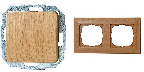 Kopp 618631089 Milano Buche Universalschalter & Abdeckrahmen 2-Fach Milano buche