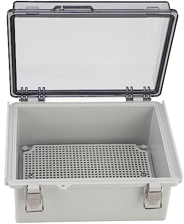 Waterproof Electrical Junction Box Hinged Shell Distribution Protection Enclosure for Indoor Outdoor Electrical Projects ABS Plastic Transparent Clear Cover 220x170x110mm